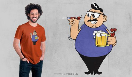 Design de camiseta para jogador de dardos
