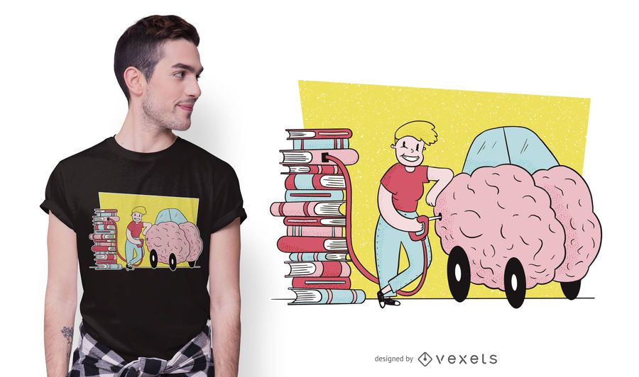 Book Brain Fuel T-shirt Design Book Brain Fuel T-shirt Design