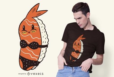 Sushi Bikini T-shirt Design