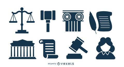 Paquete de iconos de silueta de ley Paquete de iconos de silueta de ley
