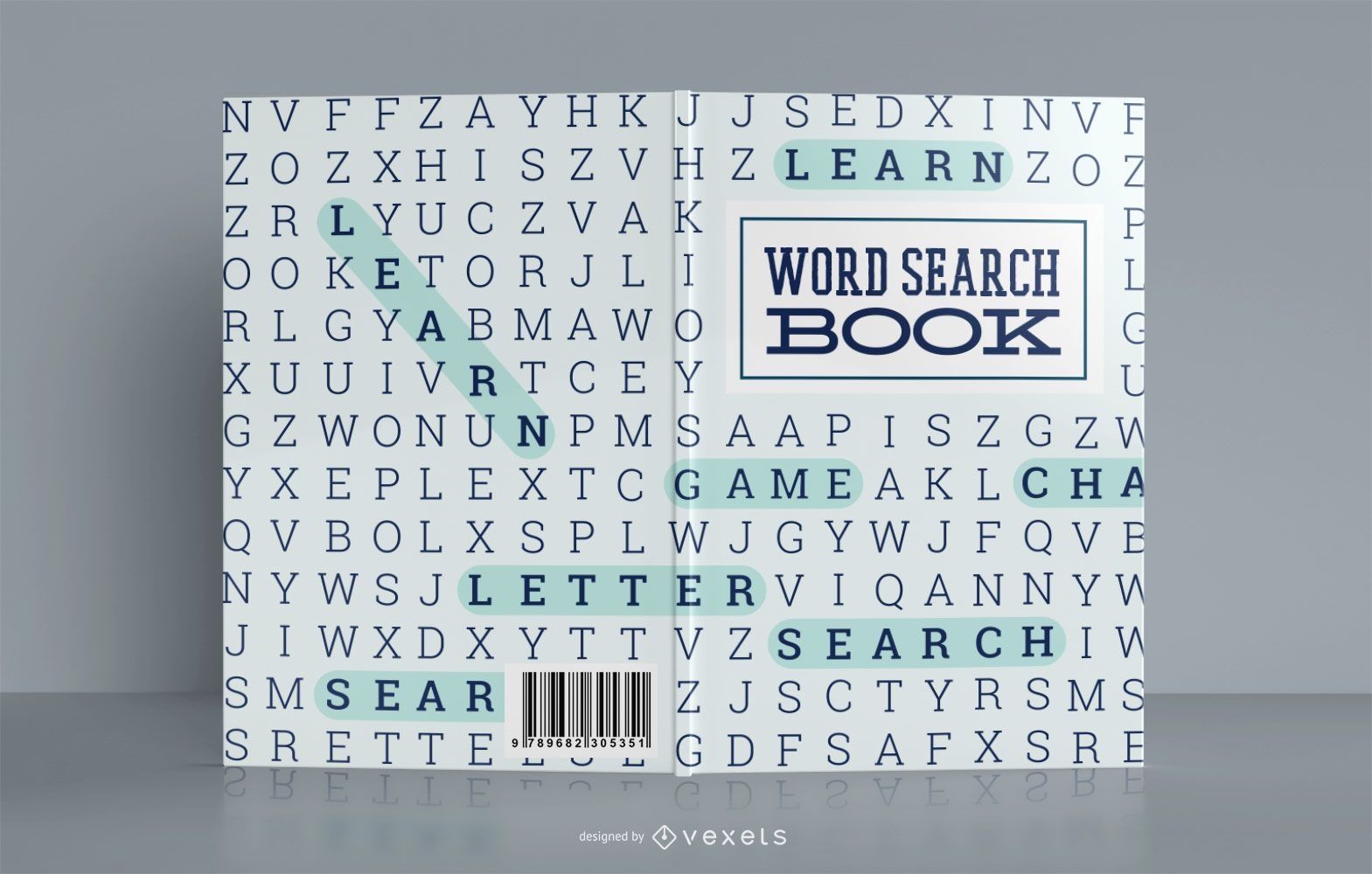 Design de capa de livro de busca de palavras