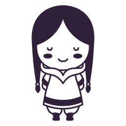 Tração de cabelo comprido de menina personagem fofa do Alasca Desenho PNG
