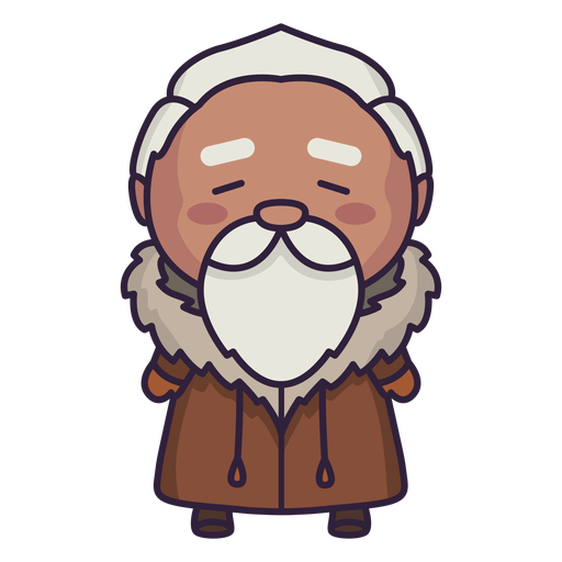 Alaska cute character old man flat - Transparent PNG & SVG vector file