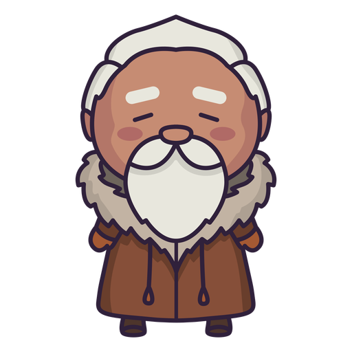 Alaska cute character old man flat