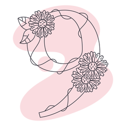 Número nueve del alfabeto Diseño PNG