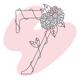 Número siete del alfabeto Diseño PNG