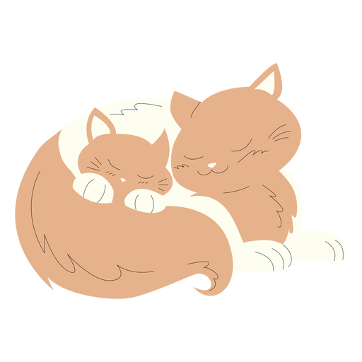 Animals mom and baby cats illustration PNG Design