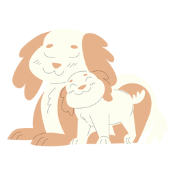 Ilustração de animais mãe e cachorro Desenho PNG