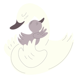 Animales mamá y bebé patos ilustración. Diseño PNG
