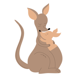 Download Animals Mom And Baby Kangaroo Illustration Transparent Png Svg Vector