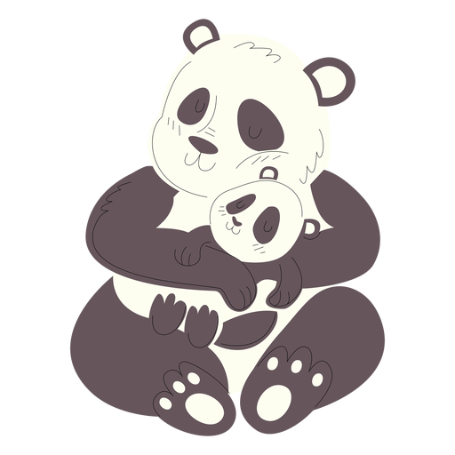 Tier Mutter und Baby Pandas Illustration PNG-Design