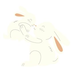 Animals mom and baby rabbits illustration PNG Design