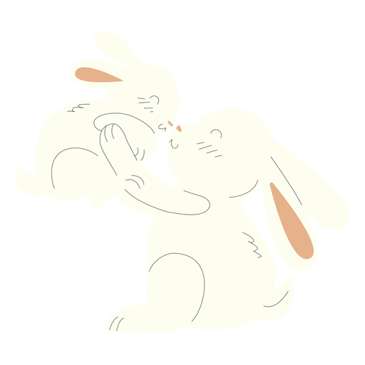 Animals mom and baby rabbits illustration - Transparent PNG & SVG vector file