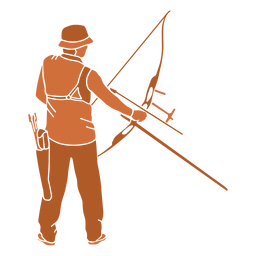 Tiro con arco hombre plano Diseño PNG