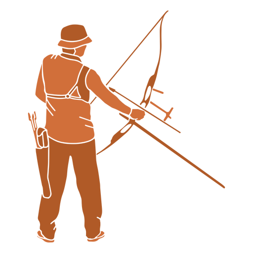 Archery man flat PNG Design