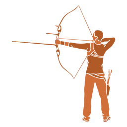 Archery man back flat PNG Design