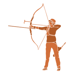 Archery man left flat PNG Design