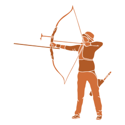 Hombre de tiro con arco dejó plano Diseño PNG
