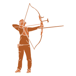 Homem com arco e flecha bem plano Desenho PNG
