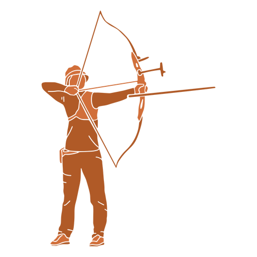 Homem com arco e flecha bem plano Desenho PNG