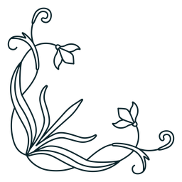Trazo de esquina de ornamento art nouveau Diseño PNG