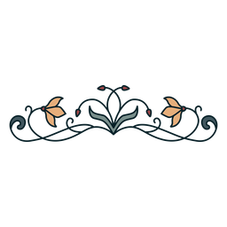 Ornamento Art Nouveau horizontal fino plano Transparent PNG