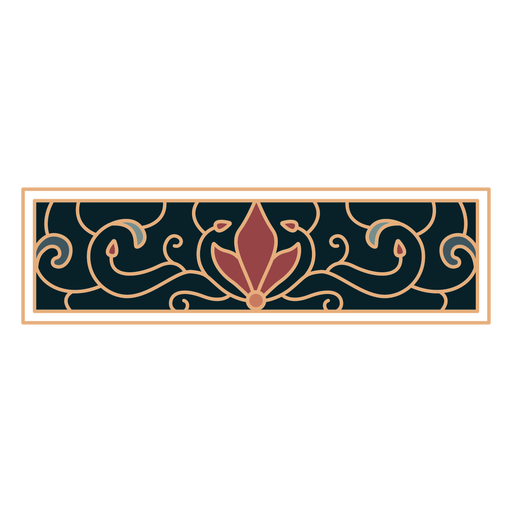 Art nouveau ornamento rectángulo plano horizontal