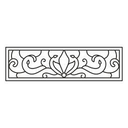 Horizontaler Strich des Jugendstil-Ornament-Rechtecks PNG-Design
