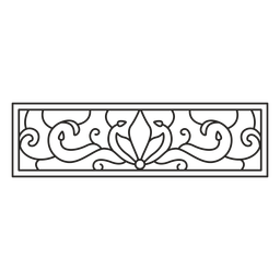 Trazo horizontal de rectángulo de ornamento art nouveau