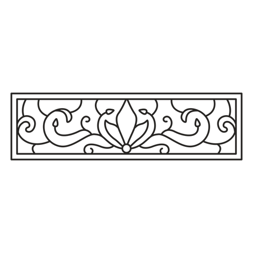 Art Nouveau Ornament Rectangle Horizontal Stroke Transparent Png Svg Vector File