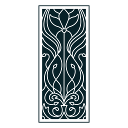 Retângulo de ornamento art nouveau vertical Desenho PNG