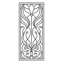 Art nouveau ornament rectangle vertical stroke Art nouveau ornament rectangle vertical stroke