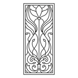 Traço vertical de retângulo de ornamento em art nouveau