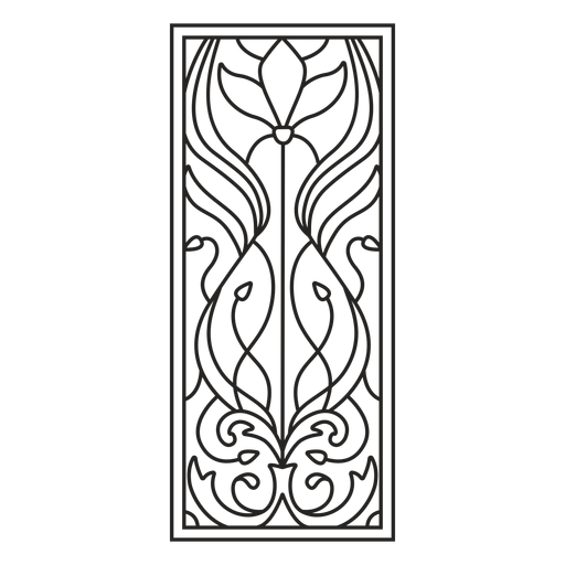 Art nouveau ornament rectangle vertical stroke PNG Design