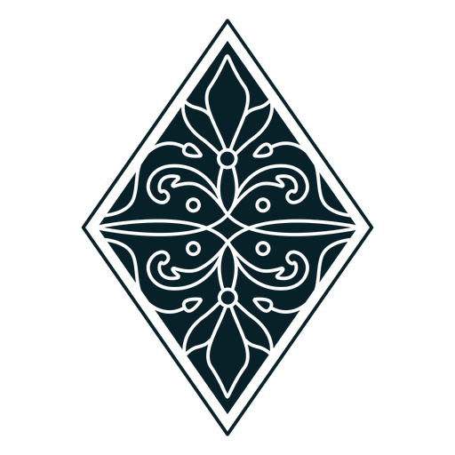 Art nouveau ornament rhombus PNG Design