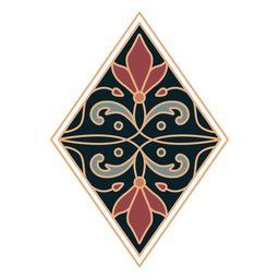 Adorno art nouveau rombo plano Diseño PNG