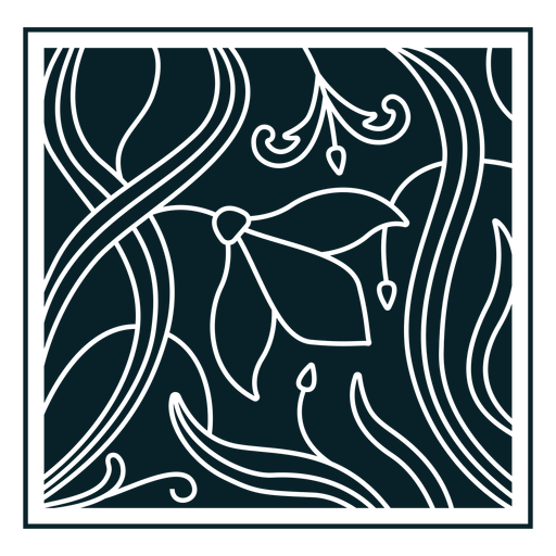 Ornamento quadrado em estilo art nouveau Desenho PNG