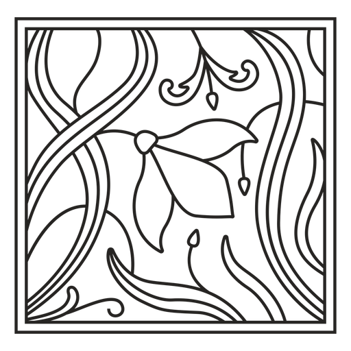 Traço quadrado do ornamento art nouveau Desenho PNG