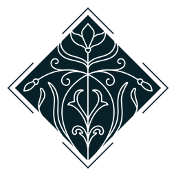 Quadrado de ornamento art nouveau inclinado Desenho PNG