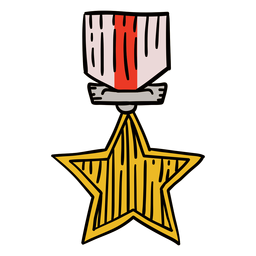 Awards first star hanging hand drawn PNG Design
