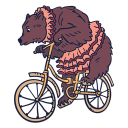 Bear circus cycling hand drawn PNG Design