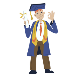 Dibujado a mano niño graduación Diseño PNG