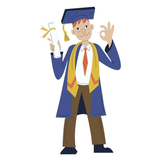 Boy graduation hand drawn PNG Design