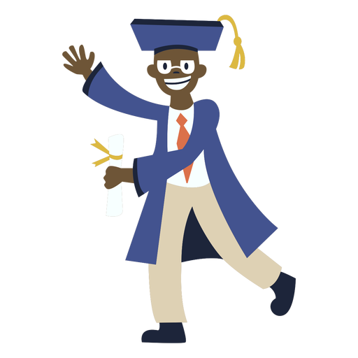 Boy wave graduation flat PNG Design