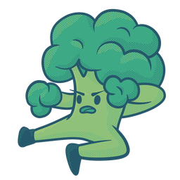 Broccolee Fighter Flat Desenho PNG