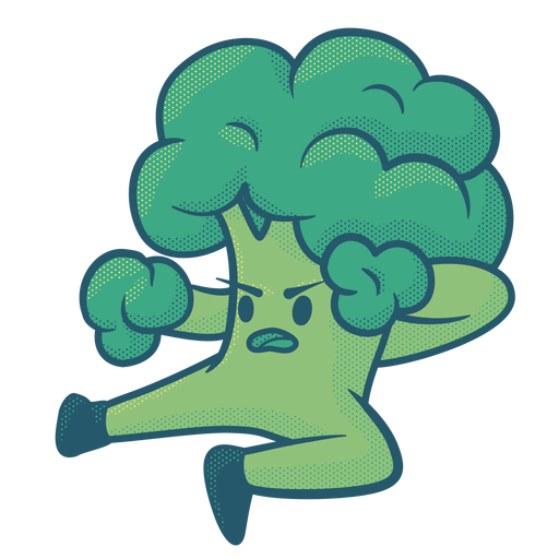 Broccolee Fighter Flat Desenho PNG