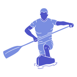 Canotaje hombre frente plano Diseño PNG