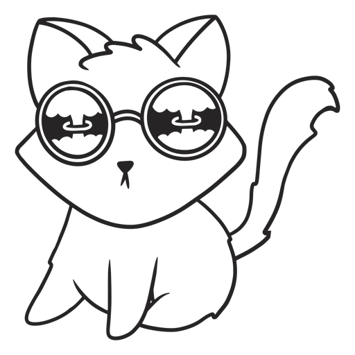 Catastrophy cool cat stroke PNG Design