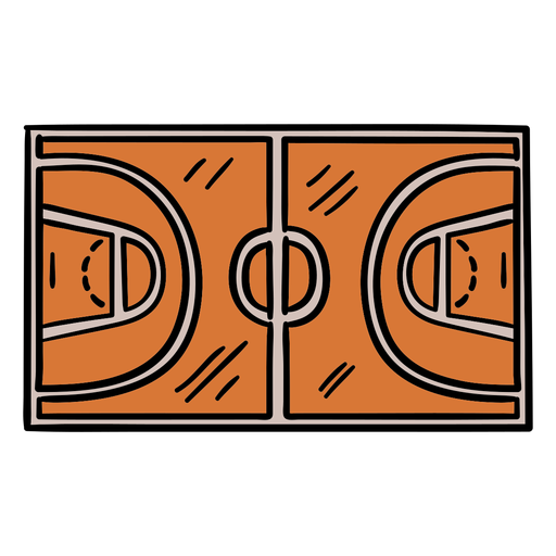 Dibujado a mano cancha de baloncesto superior Diseño PNG
