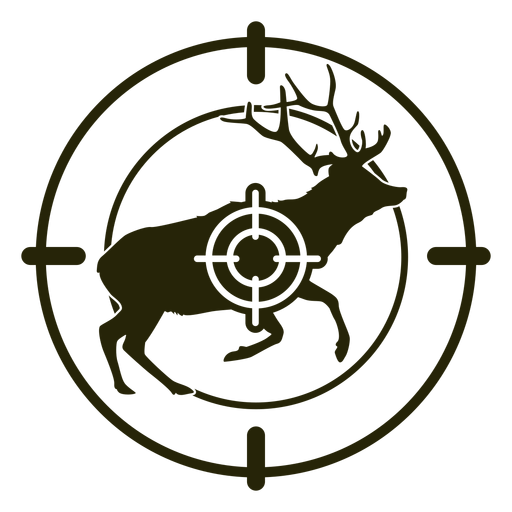 Deer shooting running right stroke PNG Design